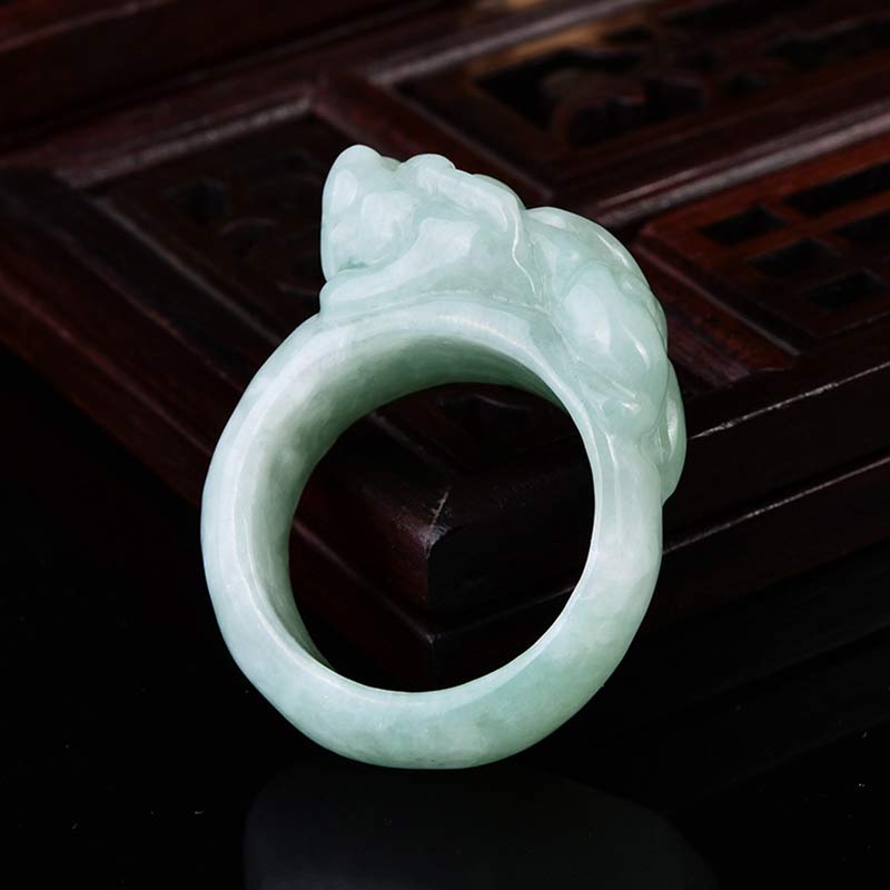 Anillo de la suerte Fengshui Riqueza Jade PiXiu