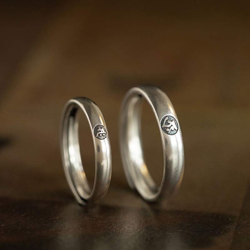 Anillo de plata de ley 925 con Buddha Stones , zodíaco chino, bendición de Buda natal