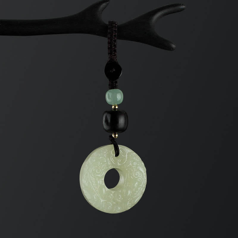 Llavero con hebilla de paz de Jade PiXiu, Buddha Stones , abundancia y riqueza