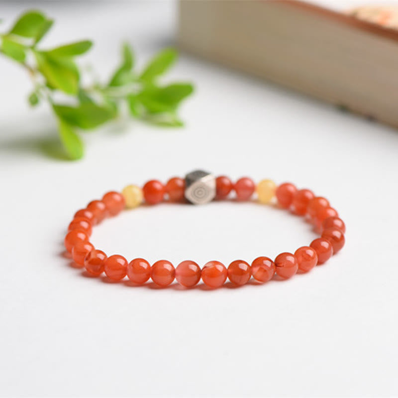 Buddha Stones, Plata de Ley 925, amuleto de Buda natal del zodiaco chino, ágata roja, ámbar, pulsera de autoaceptación - image 5