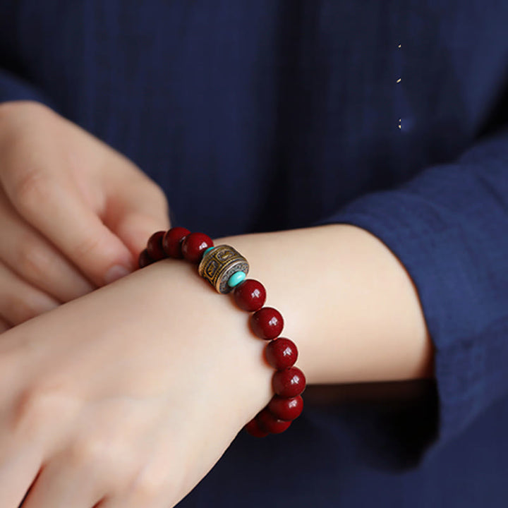 Pulsera de plata de ley 925 con Buddha Stones , zodíaco chino, Buda natal, cinabrio, Om Mani Padme Hum