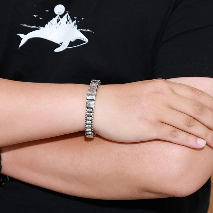 Pulsera giratoria con diseño de líneas vintage de Buddha Stones