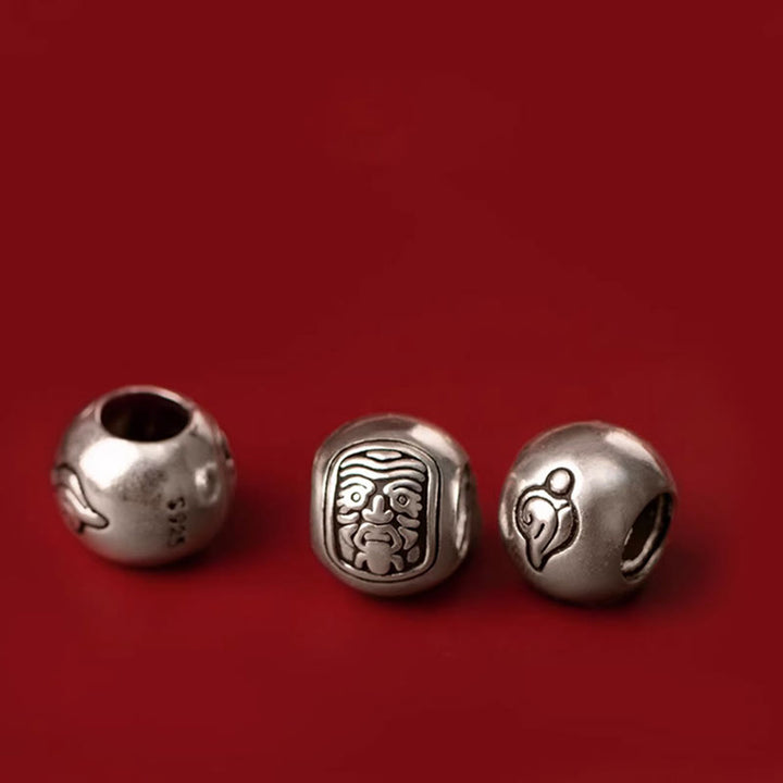 Pulsera de cuerda de la suerte de la diosa de la riqueza Zakiram tibetana de plata de ley 925 con Buddha Stones