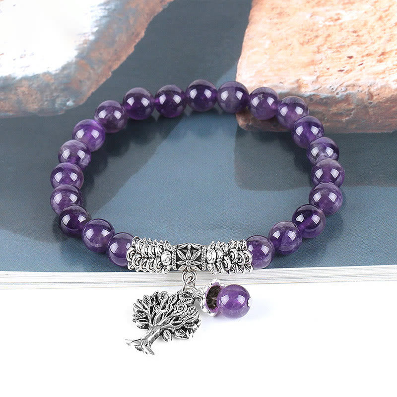 Pulsera elástica con amuleto de la suerte, árbol de la vida, Buddha Stones