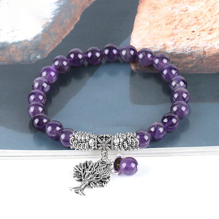 Pulsera elástica con amuleto de la suerte, árbol de la vida, Buddha Stones