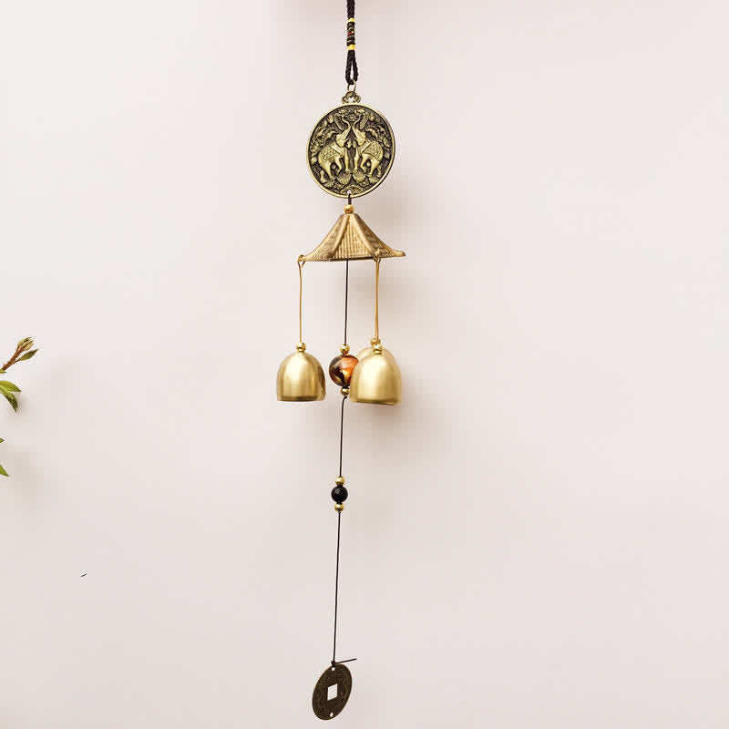 Buddha Stones, letra de bendición, elefante, Bagua, moneda auspiciosa, campanilla colgante de pared, decoración hecha a mano para el hogar - image 5