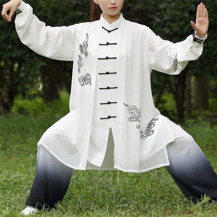 Buddha Stones Conjunto de ropa para mujer con gradiente de nubes auspiciosas, meditación, oración, espiritualidad, zen, tai chi y qigong. - Juego de 3 piezas - US12, UK/AU16, EU44 (3XL) - image 2