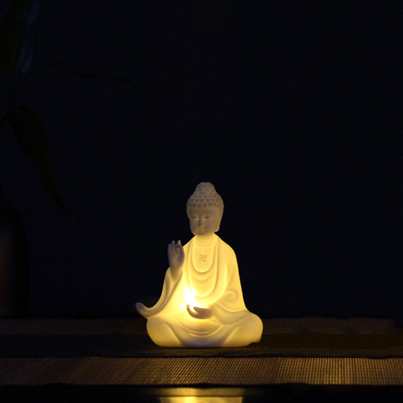 Buda Avalokitesvara Ksitigarbha Bodhisattva Bendición Decoración LED de cerámica