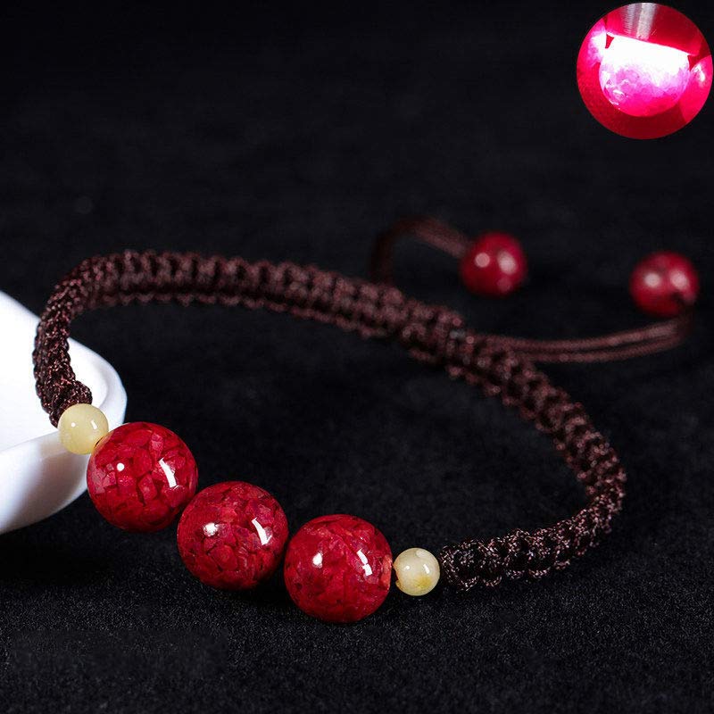 Pulsera de hilo rojo con bendición de cinabrio de Buddha Stones para niños