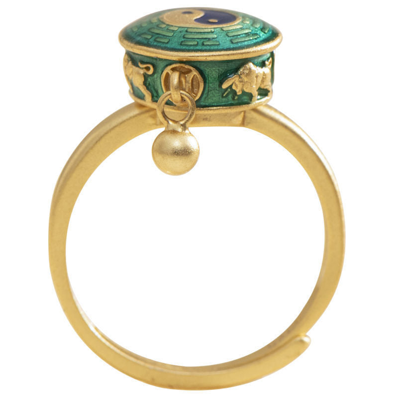 Anillo giratorio de cobre y riqueza y suerte Yin Yang