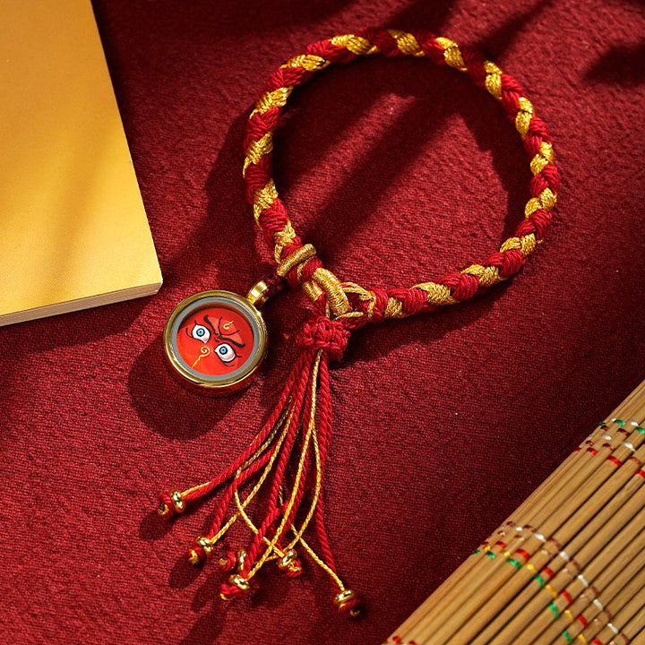 Pulsera trenzada de la suerte con cuerda a escala de dragón, cinco dioses tibetanos hechos a mano con Buddha Stones