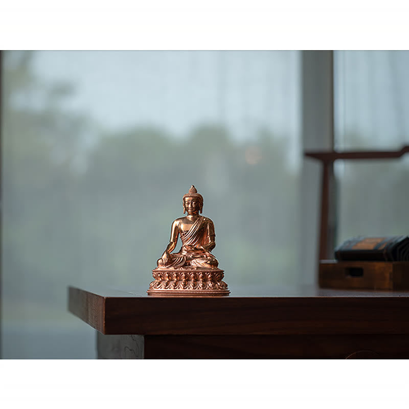 Estatuilla de Buda Gautama Shakyamuni, estatua de cobre de serenidad, decoración del hogar