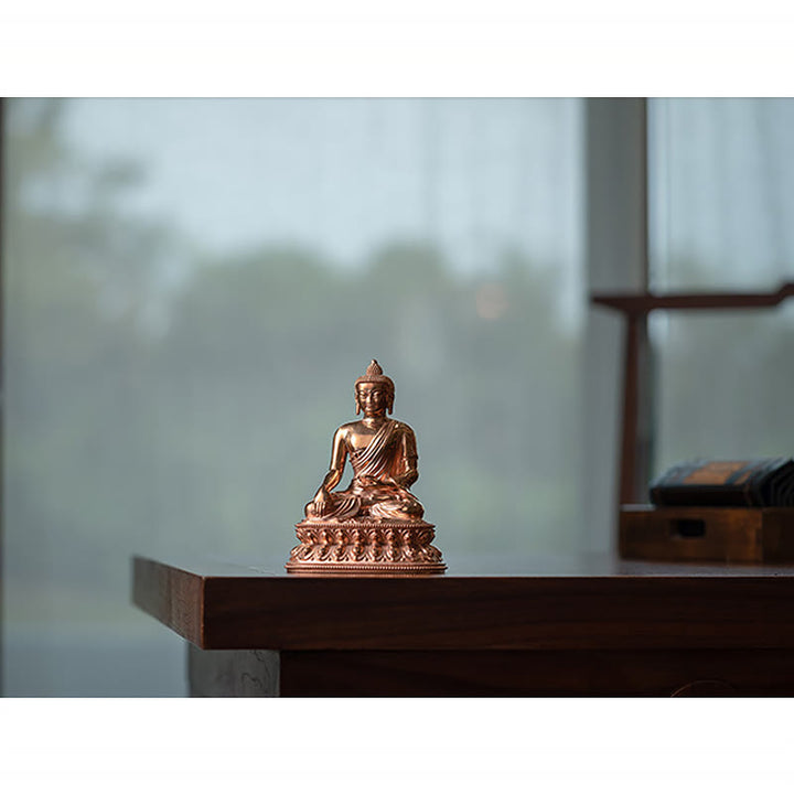 Estatuilla de Buda Gautama Shakyamuni, estatua de cobre de serenidad, decoración del hogar