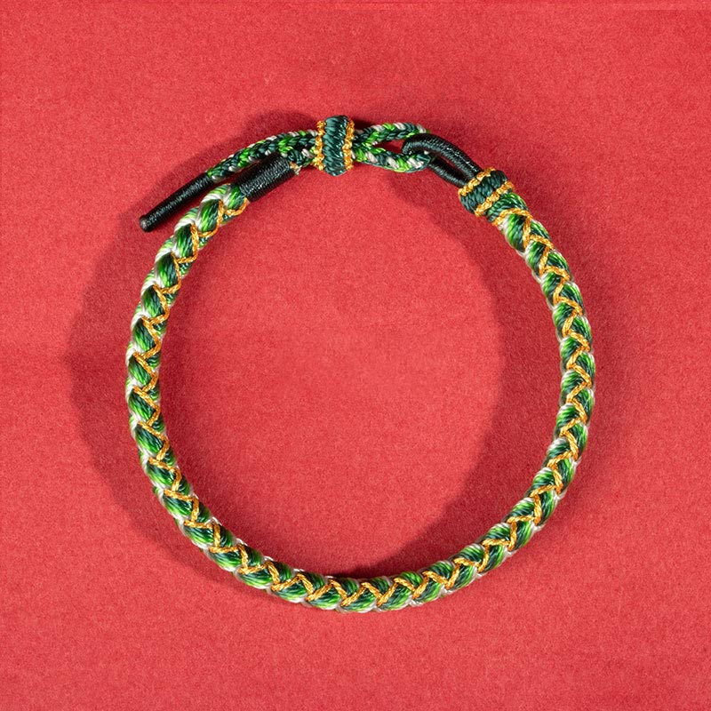 Pulsera de cuerda de protección a escala del año del dragón hecha a mano con Buddha Stones