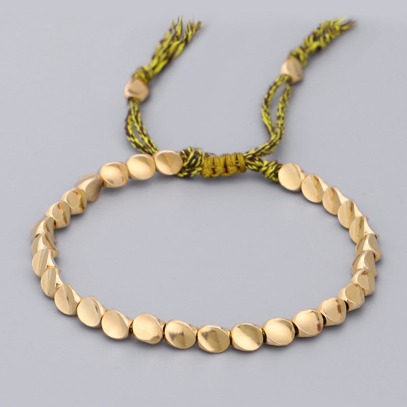 Pulsera de la suerte curativa con cuentas de cobre tibetanas de Buddha Stones