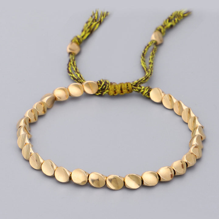Pulsera de la suerte curativa con cuentas de cobre tibetanas de Buddha Stones