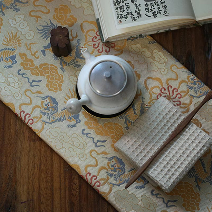 Posavasos para taza de té con diseño de brocado floral elegante