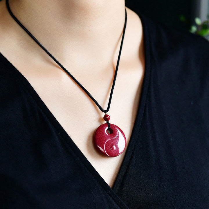 Buddha Stones, Buda sonriente, Yin Yang, calabaza del zodiaco chino, colgante de collar con bendición de cinabrio Natural - image 12