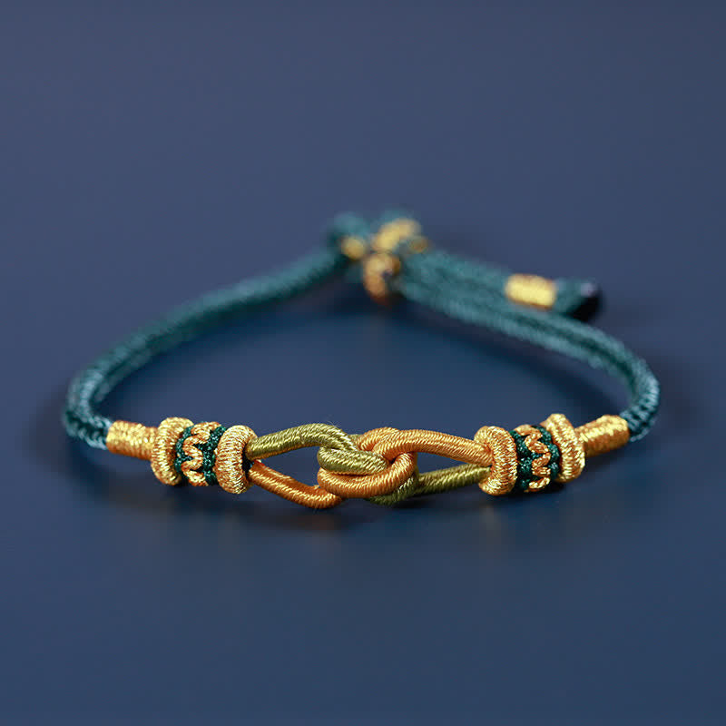 Pulsera de hilo trenzado con Buddha Stones, hecha a mano, anudada, fuerza de la fe