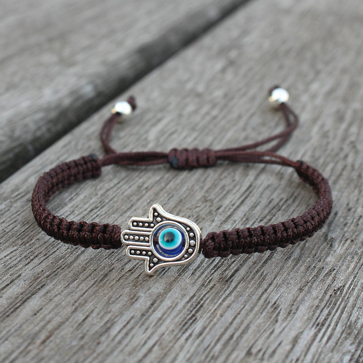 Pulsera hecha a mano con Buddha Stones, símbolo de Hamsa, protección de la suerte