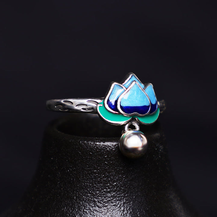 Anillo de iluminación con patrón de flor de loto de Buddha Stones
