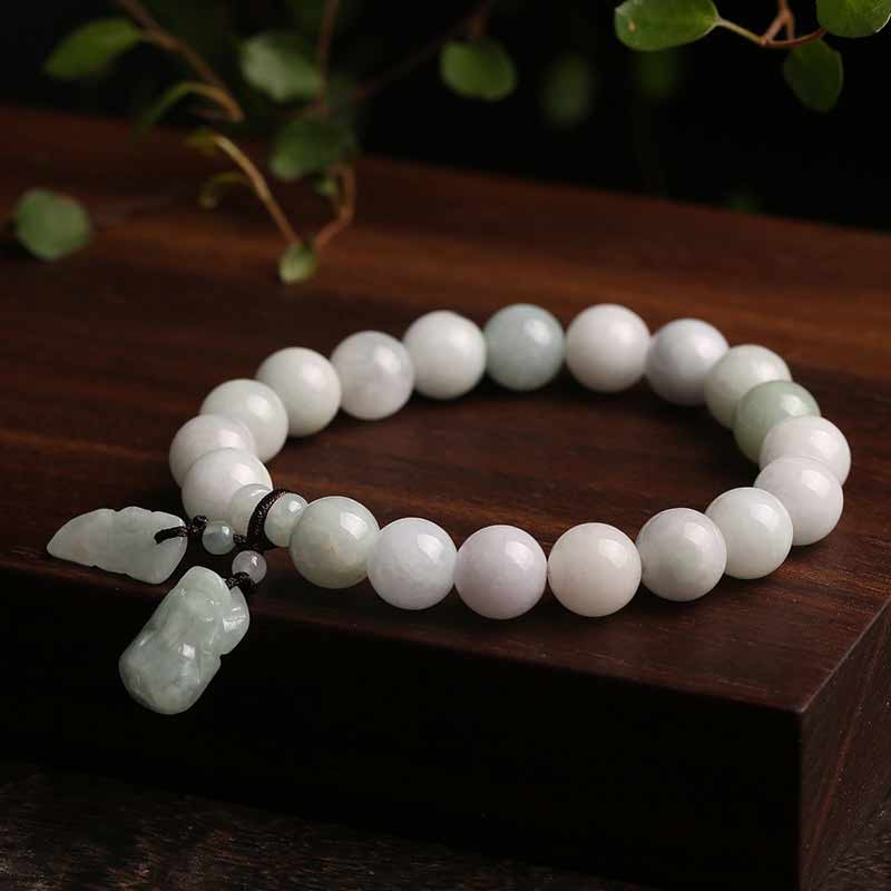 Pulsera de éxito de manzana con Buddha Stones Pi Xiu de jade natural con piedras de Buda