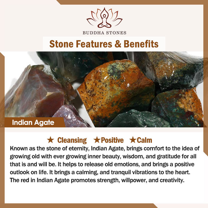 Pulsera de yoga de la suerte con cuentas de ágata india de Buddha Stones