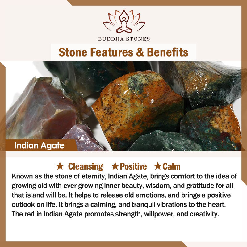 Buddha Stones 108 cuentas de Mala ágata india loto OM Buda Árbol de la vida pulsera de calma positiva