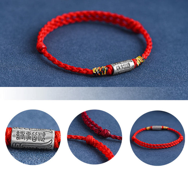 Pulsera tobillera de plata de ley 925 hecha a mano con Buddha Stones, todo va bien, diseño de protección y resistencia