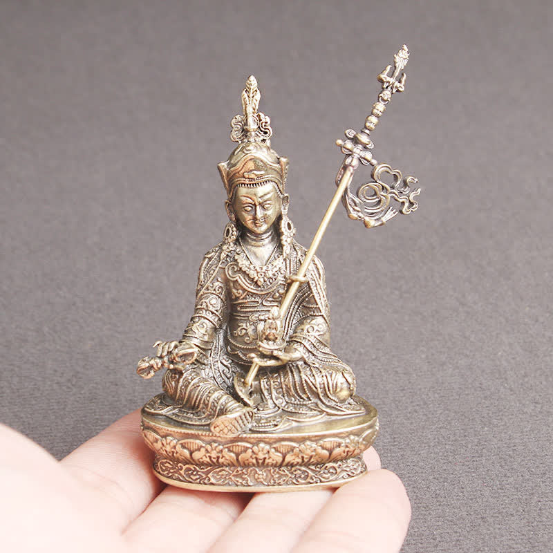 Figura de Buda Padmasambhava, estatua de cobre de serenidad, decoración del templo