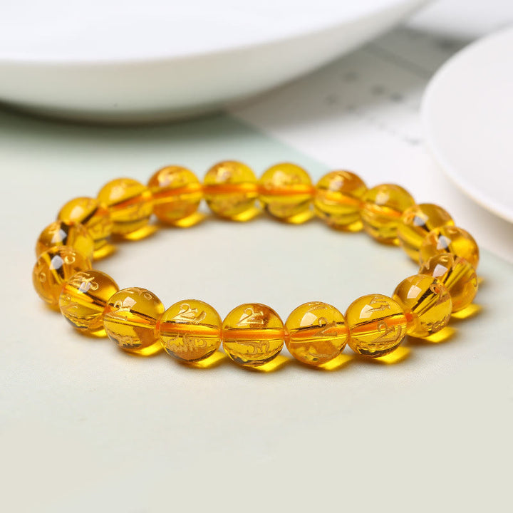 Pulsera de meditación Om Mani Padme Hum de ónix negro y cristal blanco del Tíbet con Buddha Stones