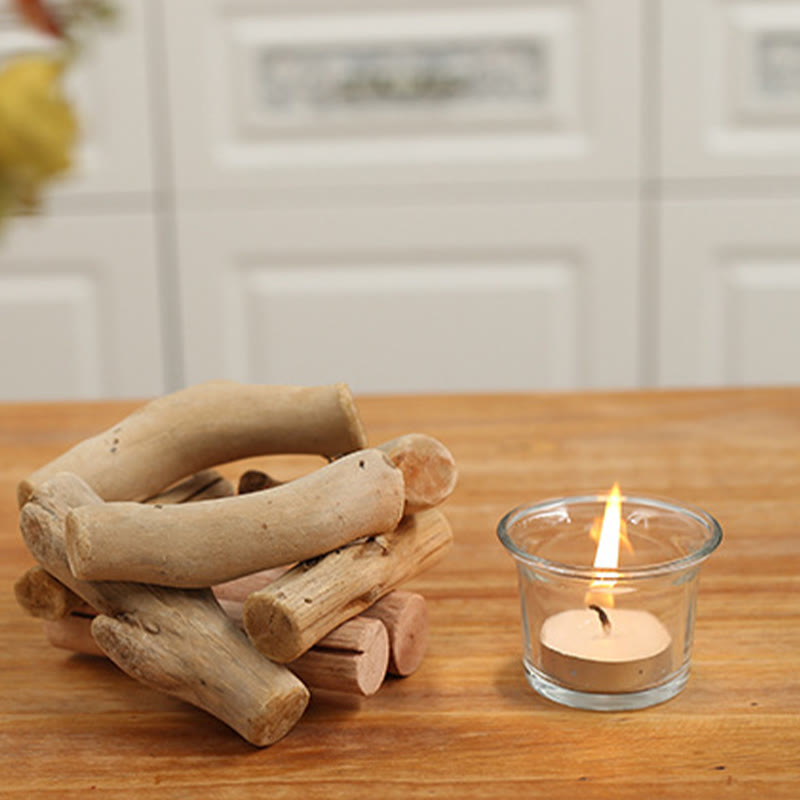 Candelabro de madera con Buddha Stones, decoración para el hogar