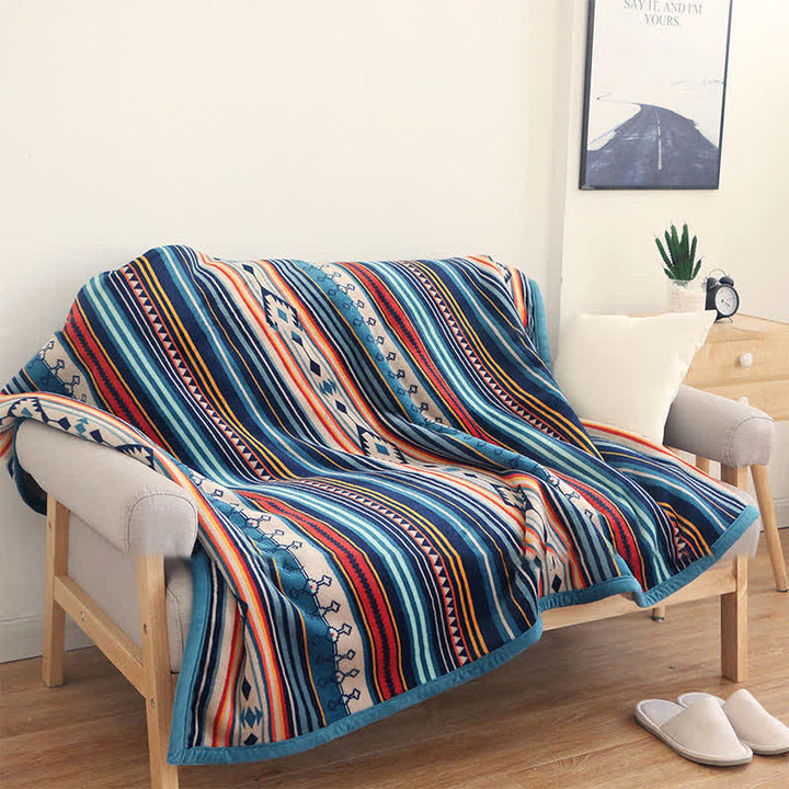 Manta de cama suave y cálida geométrica