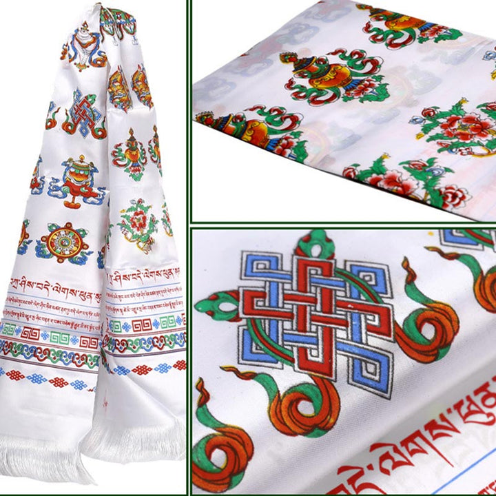 Buddha Stones, bendición de la suerte tibetana, decoración Khata de 5 colores - image 12