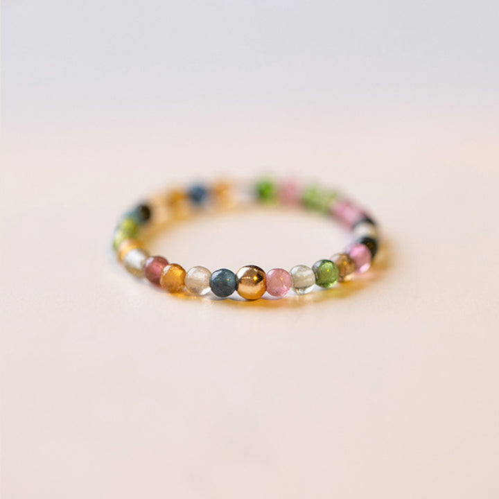 Anillo de amor positivo con turmalina natural de Buddha Stones