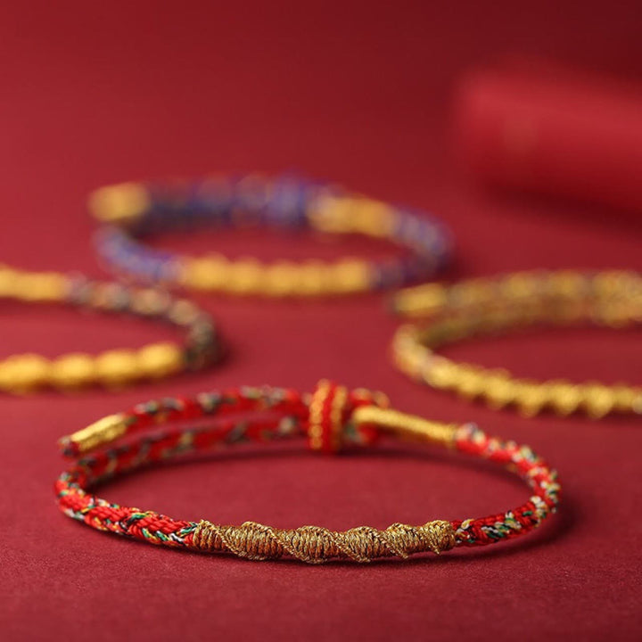 Pulsera de cuerda trenzada de protección de Buda Natal del zodiaco chino hecha a mano con Buddha Stones