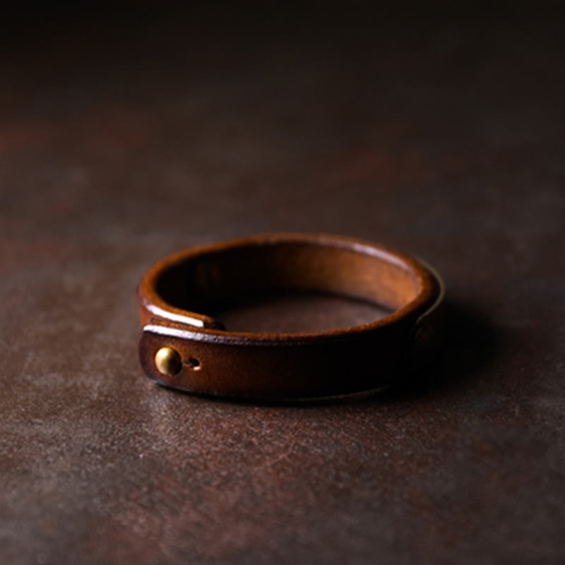 Brazalete de pulsera de cuero de cobre y latón con textura hecha a mano Vintage con Buddha Stones