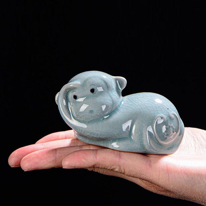 Buddha Stones zodiaco chino riqueza cerámica té mascota hogar estatuilla decoración