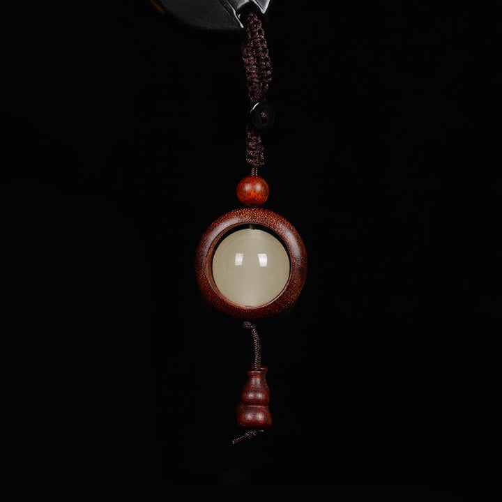 Buddha Stones, sándalo rojo, madera de ébano, sándalo verde, cuentas luminosas de la suerte, calabaza, llavero de la paz