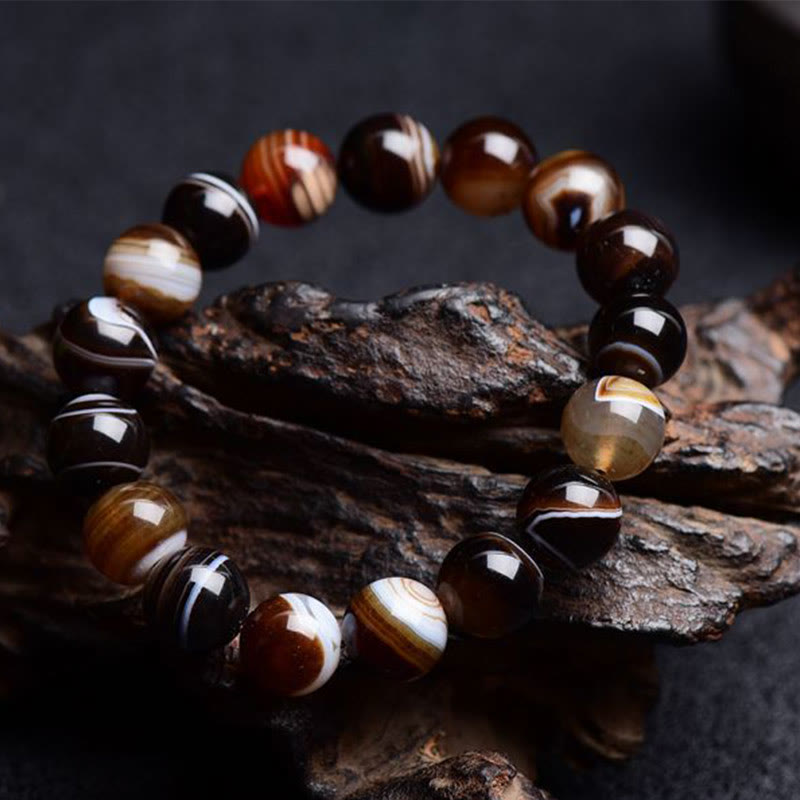Pulsera Buddha Stones Sardónix Tibetano Felicidad Positiva