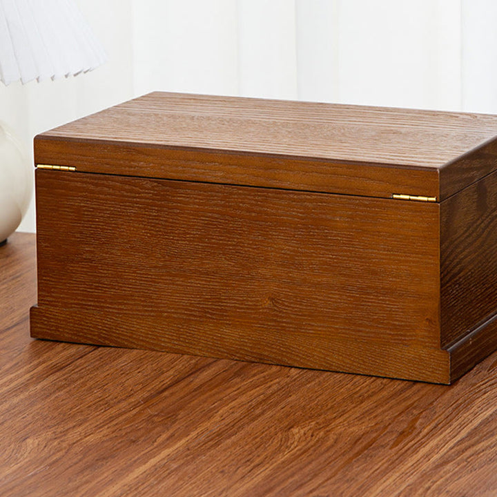 Caja de joyería de madera retro con Buddha Stones, caja de almacenamiento de joyas de tres capas