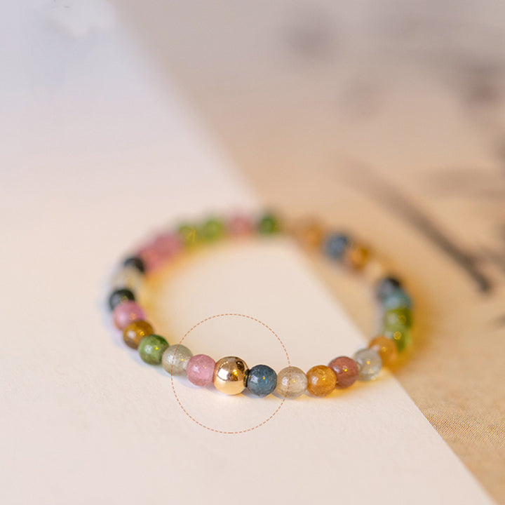Anillo de amor positivo con turmalina natural de Buddha Stones