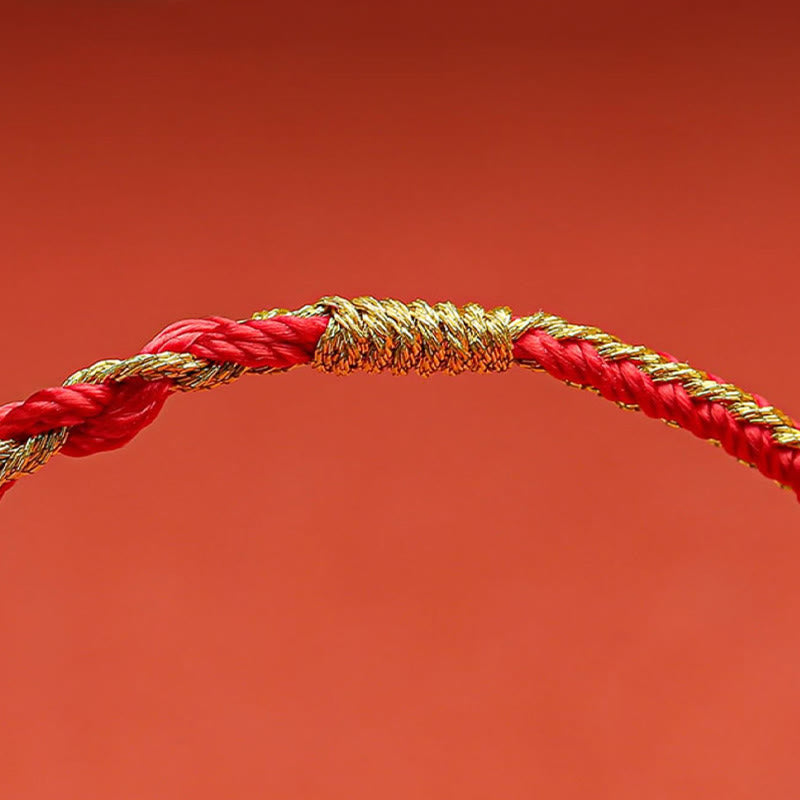 Pulsera de cuerda trenzada de protección de dragón, conejo, gallo, rata, caballo, dragón chino hecho a mano con Buddha Stones
