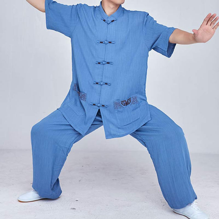Conjunto de ropa unisex con bordado de Buddha Stones para meditación, oración zen, práctica espiritual de tai chi y qigong - image 33