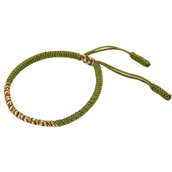 Pulsera trenzada de fuerza de la suerte con nudo King Kong multicolor hecha a mano tibetana con Buddha Stones
