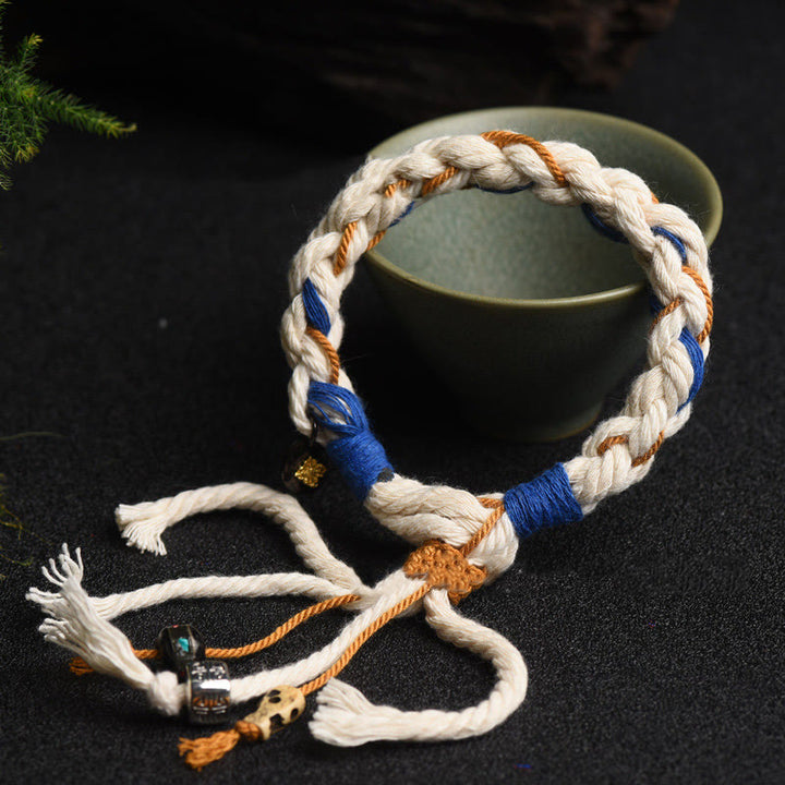 Pulsera de la suerte hecha a mano con Buddha Stones del Tíbet Zakiram diosa de la riqueza Thangka