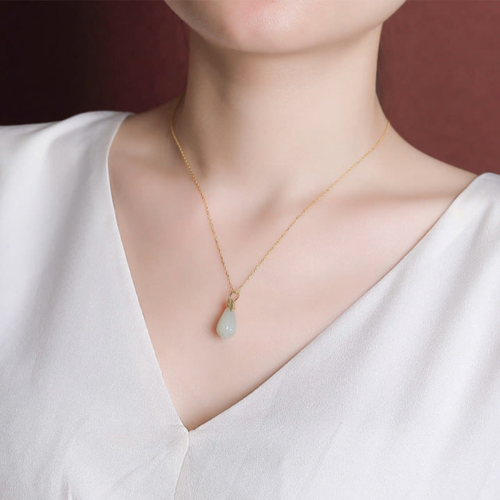 Buddha Stones , colgante de collar de abundancia de flor de Magnolia de Jade hetiano Natural chapado en plata de ley 925