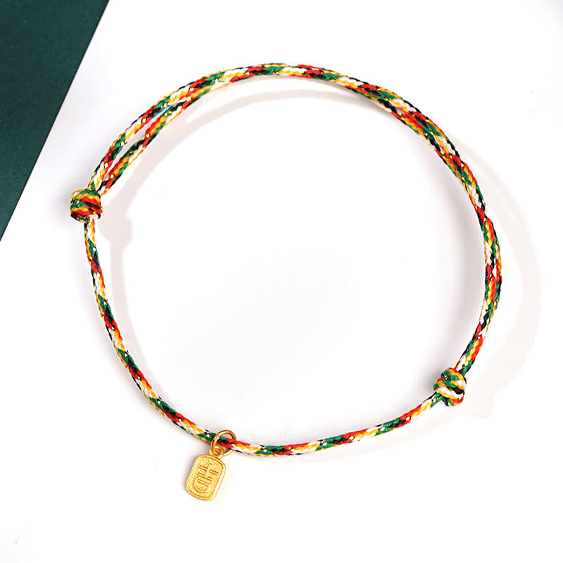 Buddha Stones auspicioso personaje Fu paz y alegría suerte pulsera multicolor hecha a mano para niños y adultos