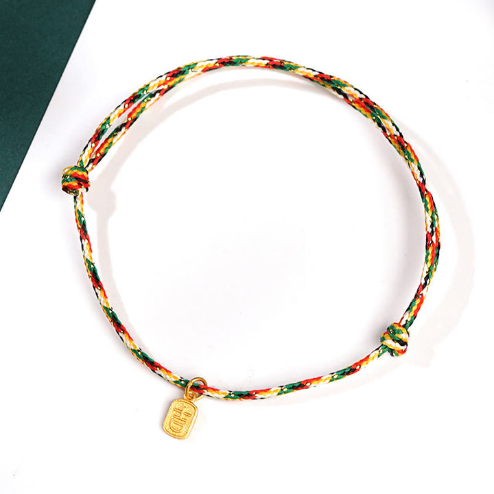 Buddha Stones auspicioso personaje Fu paz y alegría suerte pulsera multicolor hecha a mano para niños y adultos