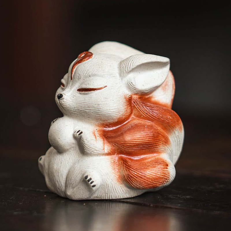 Mini Buddha Stones , arcilla morada, decoración de escritorio de la suerte